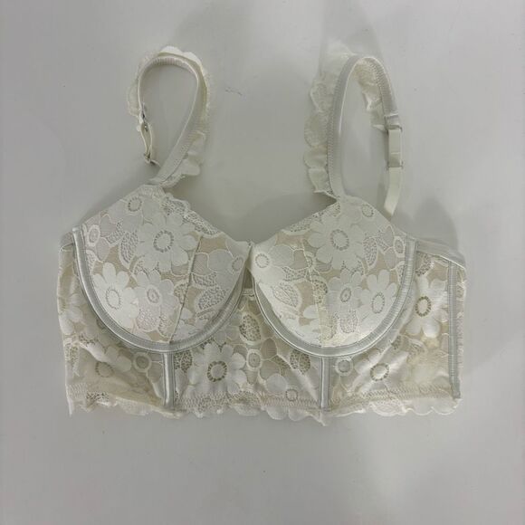 Aerie White Floral Lace Bra Size 32C - Picture 1 of 7